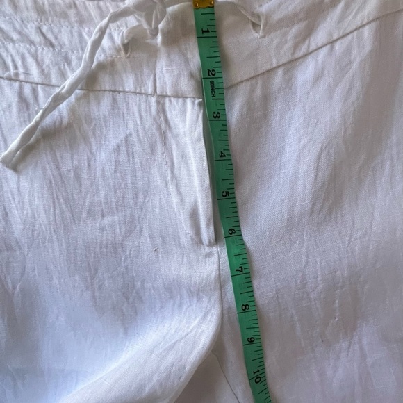 Blue Island Crisp Semi-Sheer White Linen Pants - Picture 7 of 14